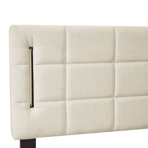 English Elm Queen LED Upholstered Platform Bed with Trundle, USB Ports, Dual Drawers and App-Controlled Lights Beige SF000074AAA