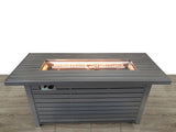 English Elm 24" H X 54" W Steel Outdoor Fire Pit Table With Lid