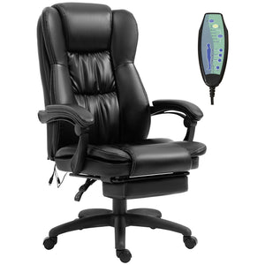 English Elm High High Back Massage Office Chair with 6-Point Vibration, Recline to 135°, PU Leather, Remote Controlled Comfort W2225142100