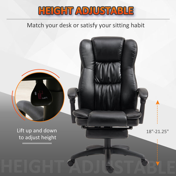 English Elm High High Back Massage Office Chair with 6-Point Vibration, Recline to 135°, PU Leather, Remote Controlled Comfort W2225142100