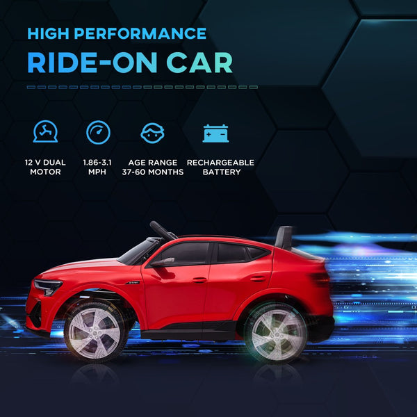 English Elm 12v Kids Audi E-tron Ride on Car with Remote Control Led Lights and Music Player W2225141988