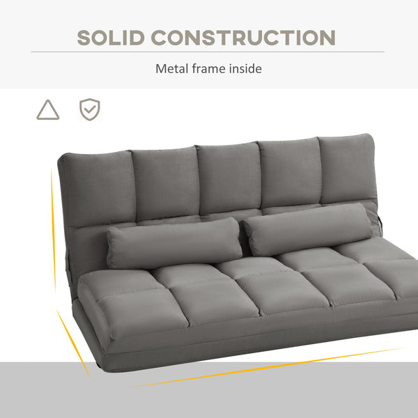 English Elm Convertible Floor Sofa Chair - Space-Saving Folding Couch Bed With 2 Pillows, Adjustable Comfort W2225142075
