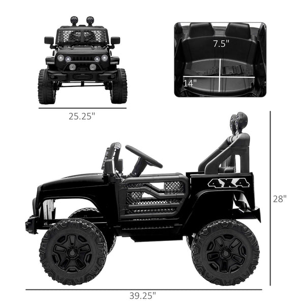 English Elm 12v Kids Electric Ride on Truck with Remote Spring Suspension Led Lights Horn W2225141987