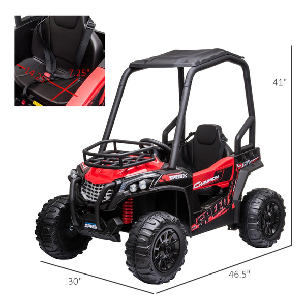 English Elm 12v Dual Motor Kids Ride on Utv with Suspension Remote Control and Mp3 Input W2225141986