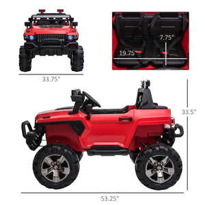 English Elm 12v Police Cruiser Ride on Suv Two Seater Kids Electric Car with Remote W2225141981