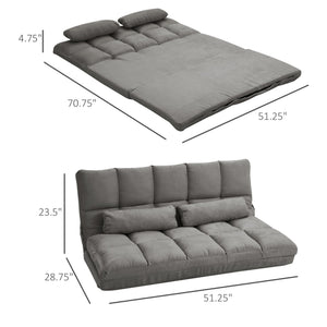 English Elm Convertible Floor Sofa Chair - Space-Saving Folding Couch Bed With 2 Pillows, Adjustable Comfort W2225142075