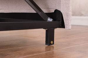 English Elm Convertible Sleeper Sofa Chair Bed with 3-Level Recline, Pull-Out Guest Bed, Plush Teddy Fabric Comfort Beige W1420131261