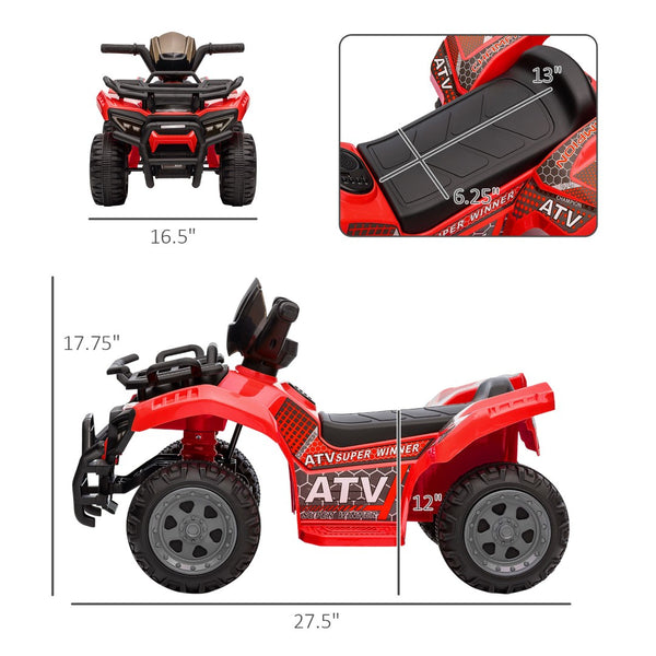 English Elm Kids Electric Toddler Quad Ride on Atv with Forward Reverse and Rugged Terrain Wheels W2225141989