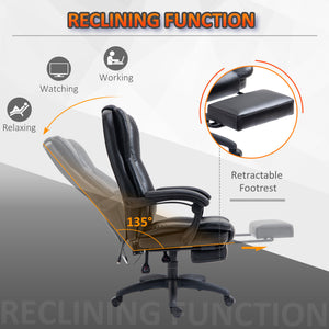 English Elm High High Back Massage Office Chair with 6-Point Vibration, Recline to 135°, PU Leather, Remote Controlled Comfort W2225142100