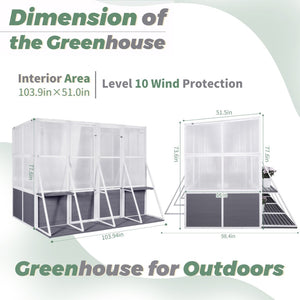 English Elm Greenhouse, Wooden Lean to Walk in Design with Polycarbonate Panels for Year Round Growing W1850S00005