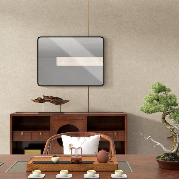 English Elm 40 Black Aluminum Frame Wall Mirror 40x30, 5-Layer Float HD Reflection, Fog‑Free, Hooks, Shard‑Safe W2225142068