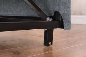 English Elm Convertible Sleeper Sofa Chair Bed with 3-Level Recline, Pull-Out Guest Bed, Plush Teddy Fabric Comfort Dark Gray W1420131259