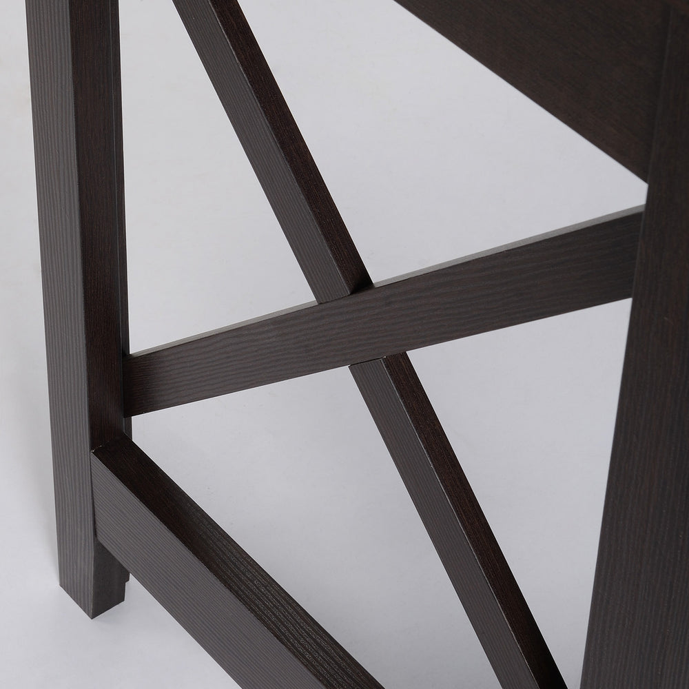 English Elm 57" L-Shaped Corner Desk with X-Frame, 57" Wide Compact Home Office Workstation, Brown Finish W2225142088