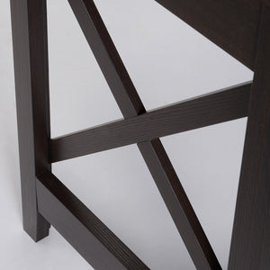 English Elm 57" L-Shaped Corner Desk with X-Frame, 57" Wide Compact Home Office Workstation, Brown Finish W2225142088