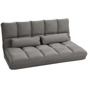 English Elm Convertible Floor Sofa Chair - Space-Saving Folding Couch Bed With 2 Pillows, Adjustable Comfort W2225142075