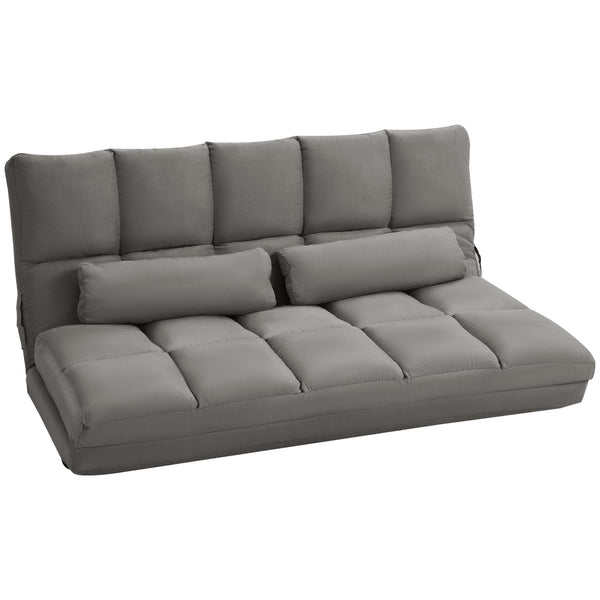 English Elm Convertible Floor Sofa Chair - Space-Saving Folding Couch Bed With 2 Pillows, Adjustable Comfort W2225142075