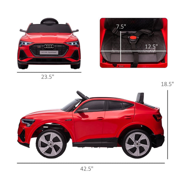 English Elm 12v Kids Audi E-tron Ride on Car with Remote Control Led Lights and Music Player W2225141988