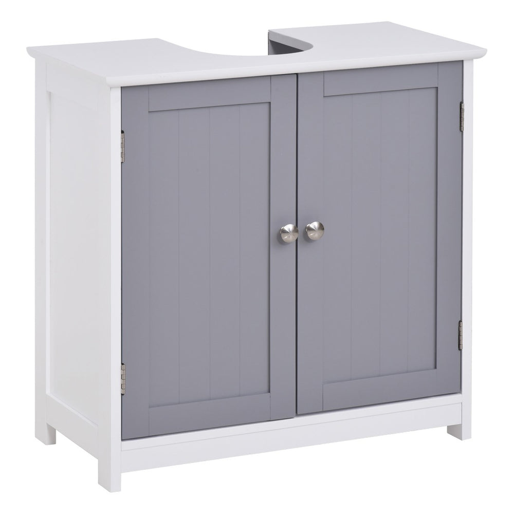 English Elm Kleankin Pedestal Sink Base Cabinet with Adjustable Shelf and Double Door Storage W2225142076
