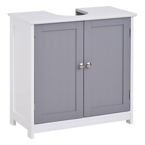 English Elm Kleankin Pedestal Sink Base Cabinet with Adjustable Shelf and Double Door Storage W2225142076