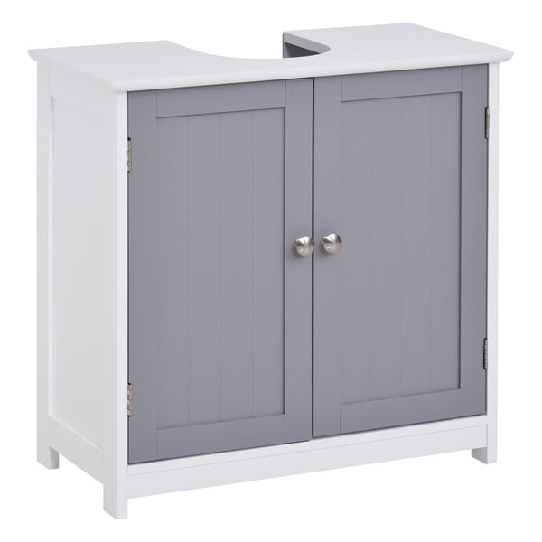 English Elm Kleankin Pedestal Sink Base Cabinet with Adjustable Shelf and Double Door Storage W2225142076