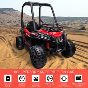 English Elm 12v Dual Motor Kids Ride on Utv with Suspension Remote Control and Mp3 Input W2225141986