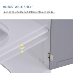 English Elm Kleankin Pedestal Sink Base Cabinet with Adjustable Shelf and Double Door Storage W2225142076