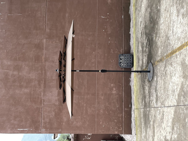 English Elm 9Ft 3-Tiers Outdoor Umbrella with Crank Tilt & Wind Vent, UV40+ Water Resistant Patio Deck Shade W656127029