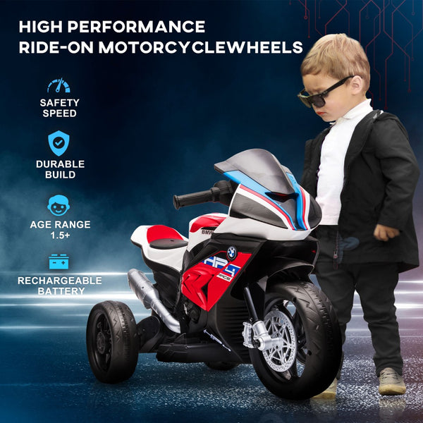 English Elm Licensed 6v Battery Powered Kids Dirtbike Three Wheel Ride on Toddler Motorcycle Red W2225141991