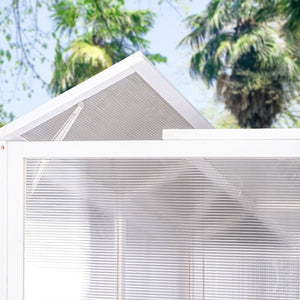 English Elm Greenhouse, Wooden Lean to Walk in Design with Polycarbonate Panels for Year Round Growing W1850S00005