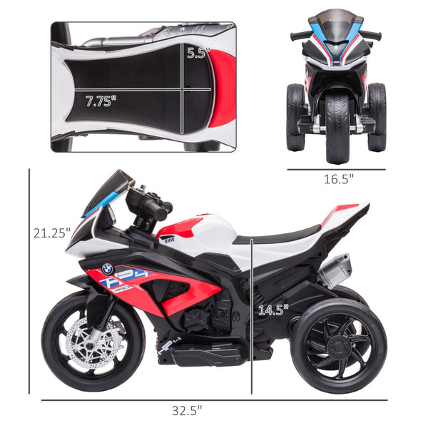 English Elm Licensed 6v Battery Powered Kids Dirtbike Three Wheel Ride on Toddler Motorcycle Red W2225141991