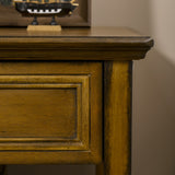 Vintage Side Table with Drawer and Shelf, Dark Coffee - Bedroom, Living Room