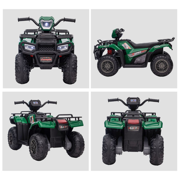 English Elm 12v Kids Electric Atv Ride on Four Wheeler with Led Lights Aux Usb Dual Motors W2225141995