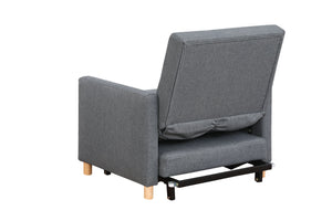 English Elm Convertible Sleeper Sofa Chair Bed with 3-Level Recline, Pull-Out Guest Bed, Plush Teddy Fabric Comfort Dark Gray W1420131259