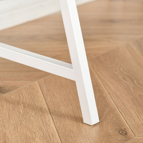 English Elm Home Office compact computer desk with drawer, cubby & display shelf – sturdy natural wood finish, space-saving W2225142087