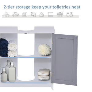 English Elm Kleankin Pedestal Sink Base Cabinet with Adjustable Shelf and Double Door Storage W2225142076