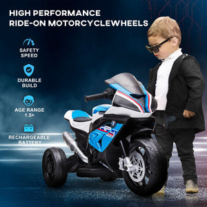English Elm Licensed 6v Battery Powered Kids Dirtbike Three Wheel Ride on Toddler Motorcycle Blue W2225141990