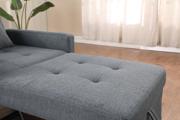 English Elm Convertible Sleeper Sofa Chair Bed with 3-Level Recline, Pull-Out Guest Bed, Plush Teddy Fabric Comfort Dark Gray W1420131259