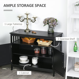 English Elm Sideboard Modern Buffet Cabinet with Magnet Door and Aluminum Handles, Large Storage & Adjustable Shelf Black W2225142078