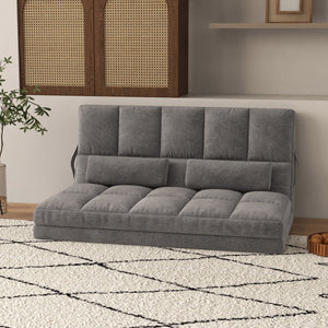 English Elm Convertible Floor Sofa Chair - Space-Saving Folding Couch Bed With 2 Pillows, Adjustable Comfort W2225142075