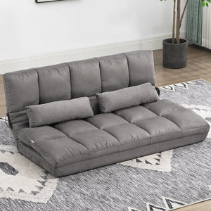 English Elm Convertible Floor Sofa Chair - Space-Saving Folding Couch Bed With 2 Pillows, Adjustable Comfort W2225142075