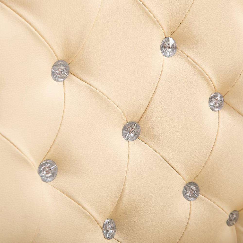 English Elm PU Leather Button-Tufted Office Chair with Padded Arms, Adjustable Tilt & Height, 360° Swivel Wheels W2225142098