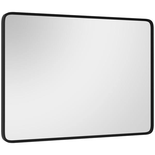 English Elm 40 Black Aluminum Frame Wall Mirror 40x30, 5-Layer Float HD Reflection, Fog‑Free, Hooks, Shard‑Safe W2225142068