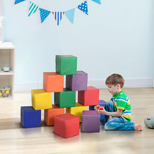 English Elm 12 Soft Foam Building Blocks High Density Play Set for Toddlers and Preschool Learning W2225142280