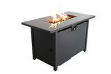 English Elm 25'' H X 42'' W Steel Outdoor Fire Pit Table With Lid (Black)