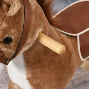 English Elm Lamb Plush Ride on Rocking Horse Toddler Toy Soft Nursery Rocker with Metal Frame W2225142251
