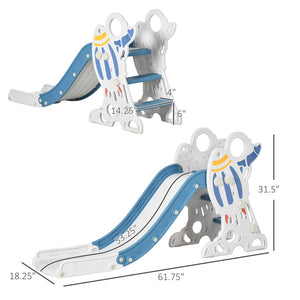 English Elm Kids Rocket Ship Indoor Toddler Slide with Handrails for Playroom or Bedroom W2225142260