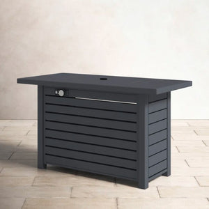 English Elm Steel Steel Propane/Natural Gas Outdoor Fire Pit Table with Lid, 8-Hour Burn, Durable Patio Centerpiece Gray B120142329