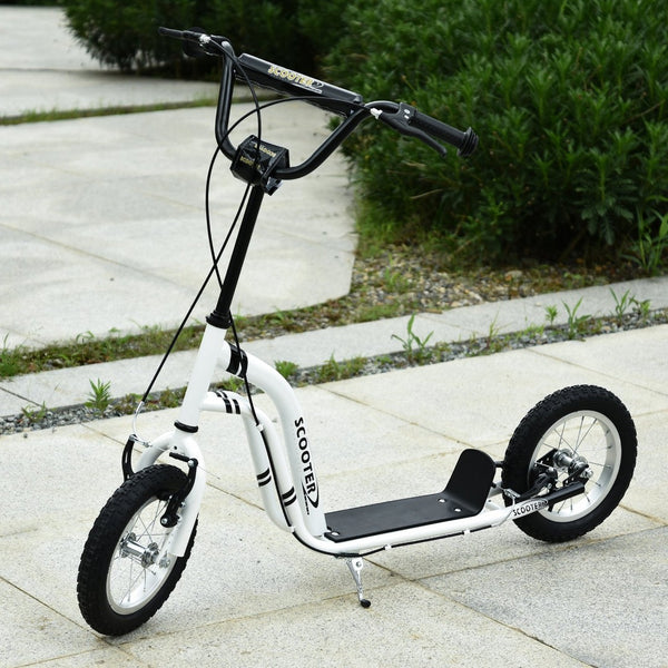 English Elm Youth Steel Frame Scooter with 12 Inch Inflatable Tire Dual Brakes and Adjustable Bars W2225142274
