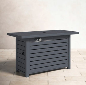 English Elm Steel Steel Propane/Natural Gas Outdoor Fire Pit Table with Lid, 8-Hour Burn, Durable Patio Centerpiece Gray B120142329