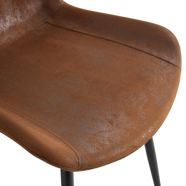 English Elm A Set of 4 Suede Upholstered Farmhouse Dining Chairs with Cross Brace Metal Legs W1151P346456